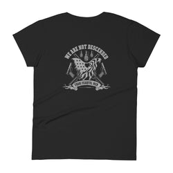 In stock We Are Not Descended from Fearful Men Women's short sleeve t-shirt (Back Design) - Mainstream Freedom